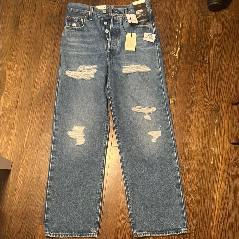 New Levi's Ripped Button fly Denim Jeans